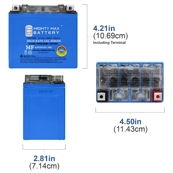 YTZ7SGEL 12V 6AH GEL Replacement Battery Compatible With Honda BMW KTM Husqvarna - 6PK